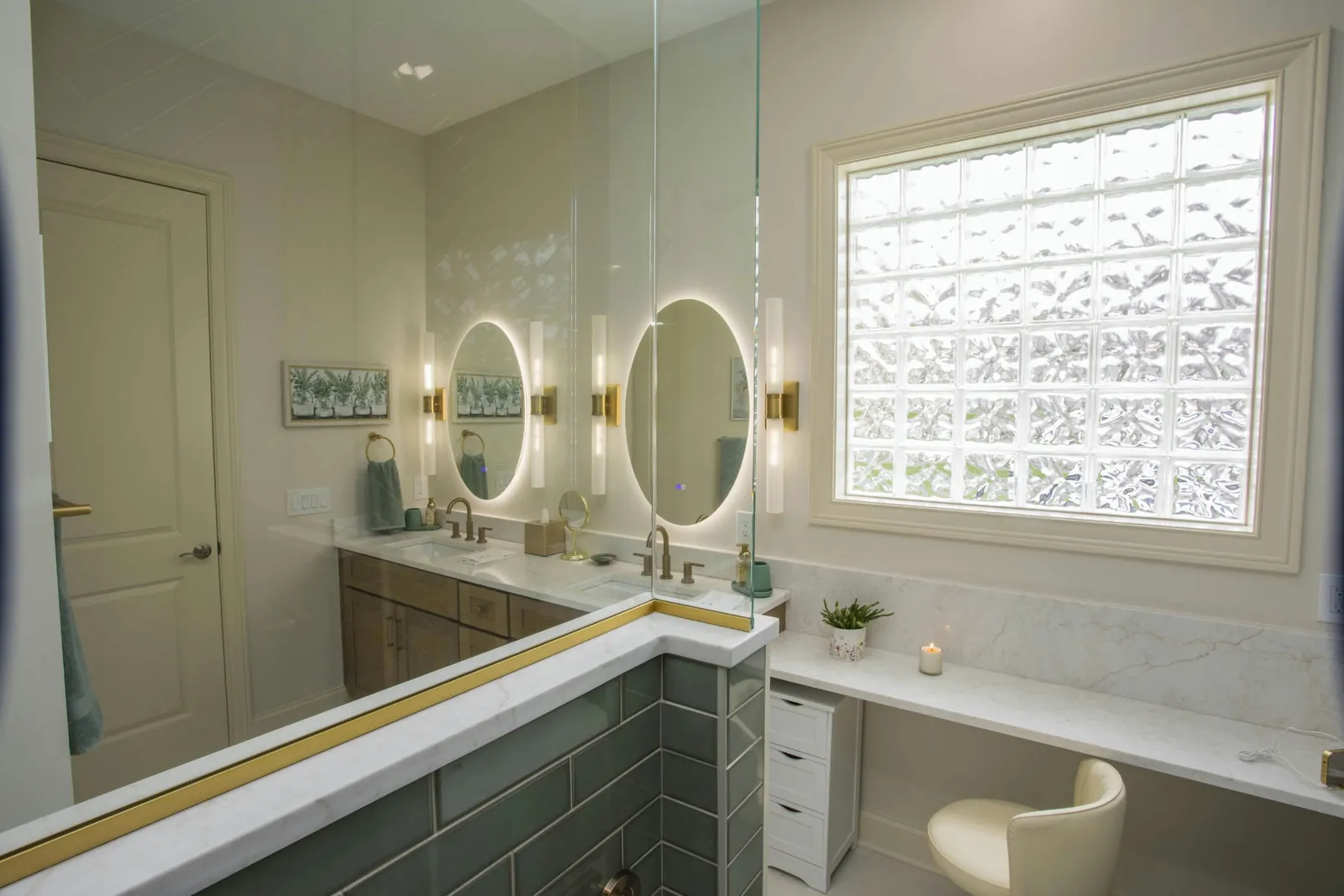 Sage Herringbone Spa Bath, Bathroom remodel in Westerville, Ohio, photo 1