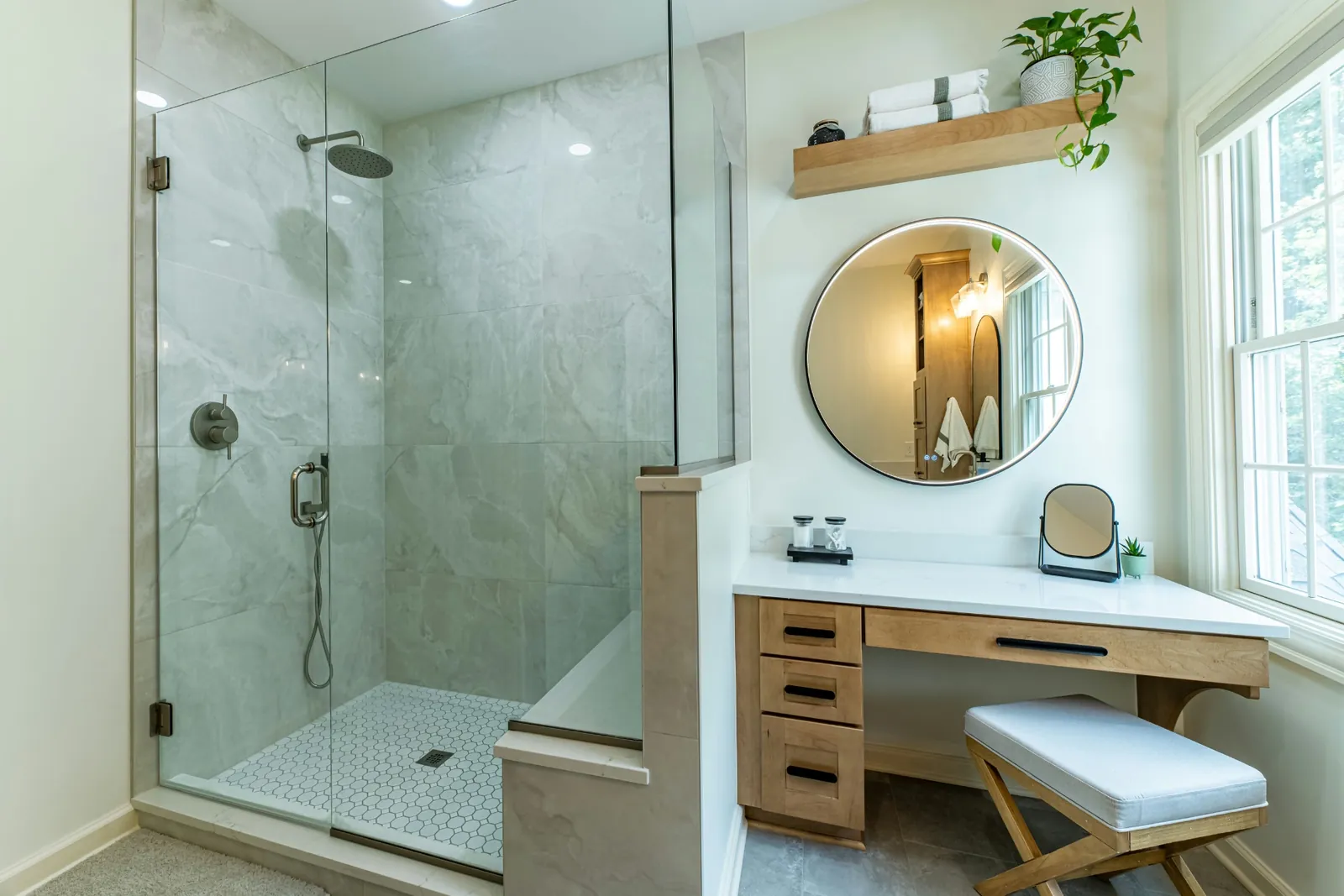 Warm Modern Primary Bath, Bathroom remodel in Dublin, Ohio, photo 2