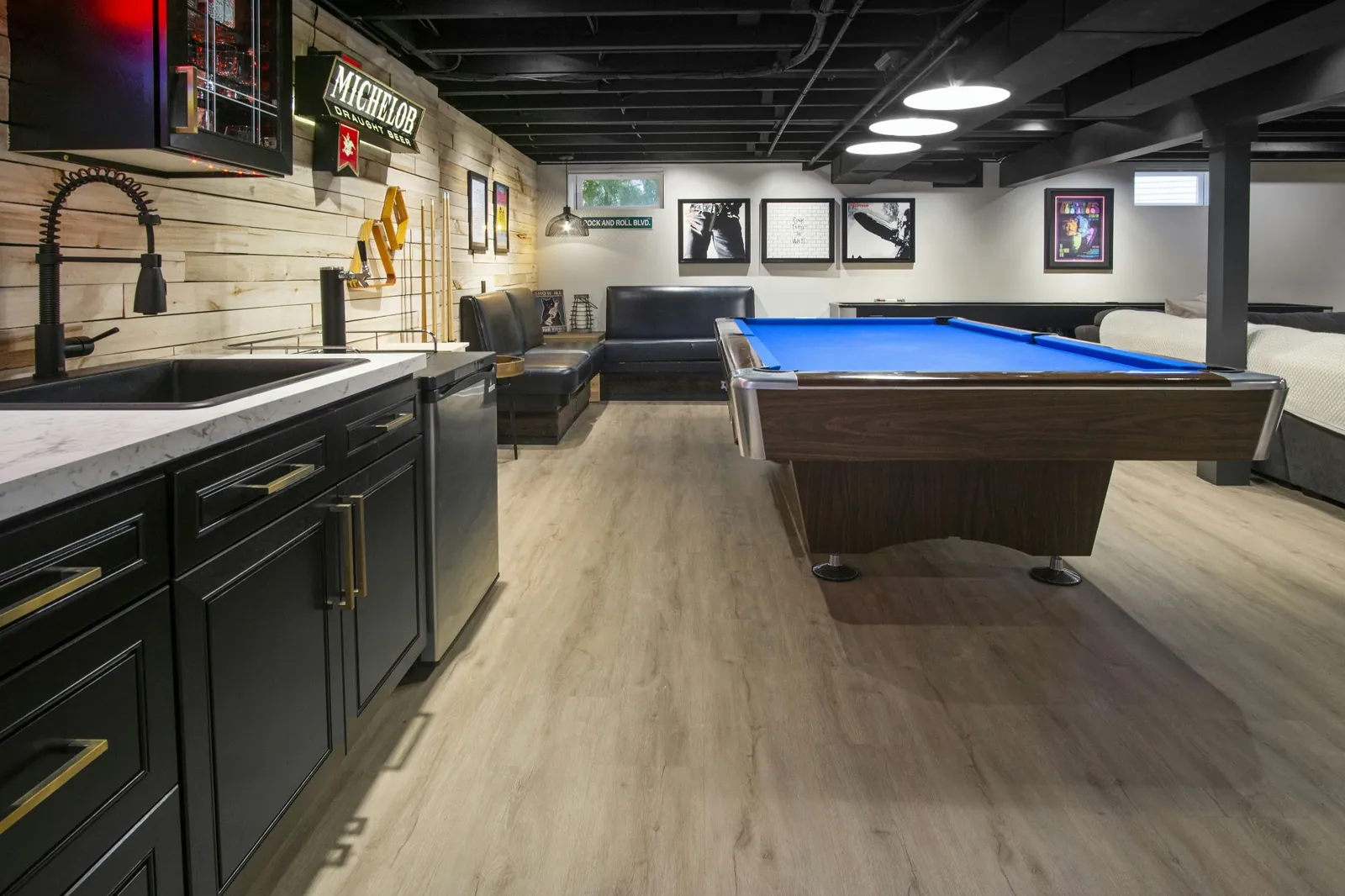 The Underground Lounge basement remodel by Gentry Custom Remodeling in Columbus, Ohio